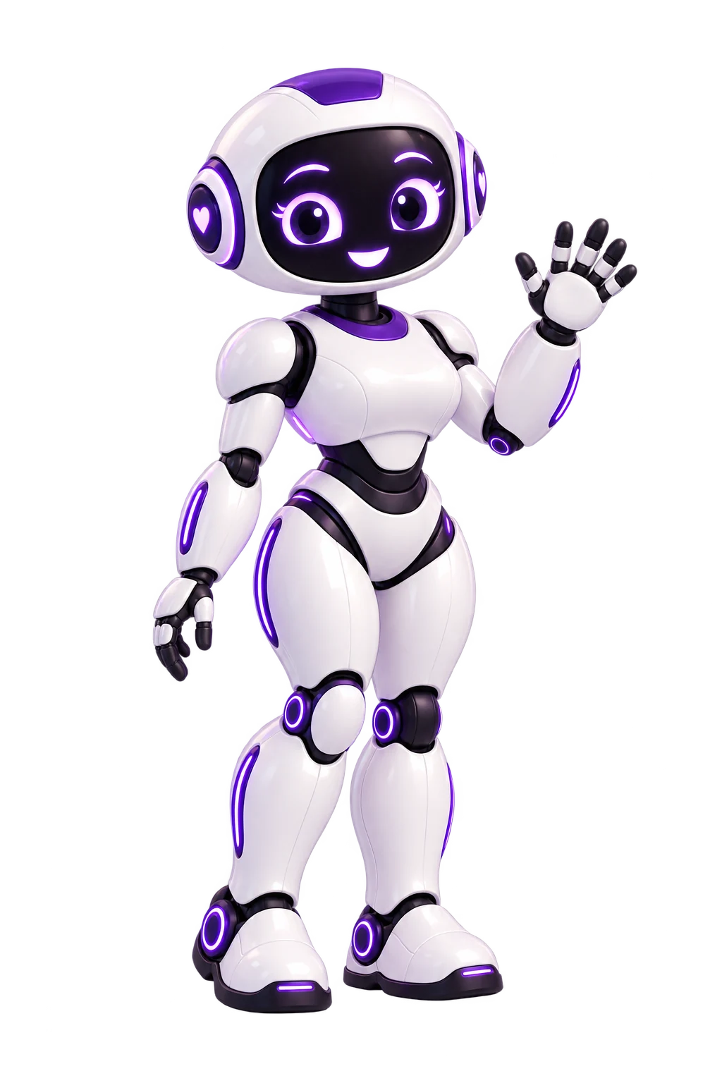 Vera, a assistente virtual do Envio Programado, acenando